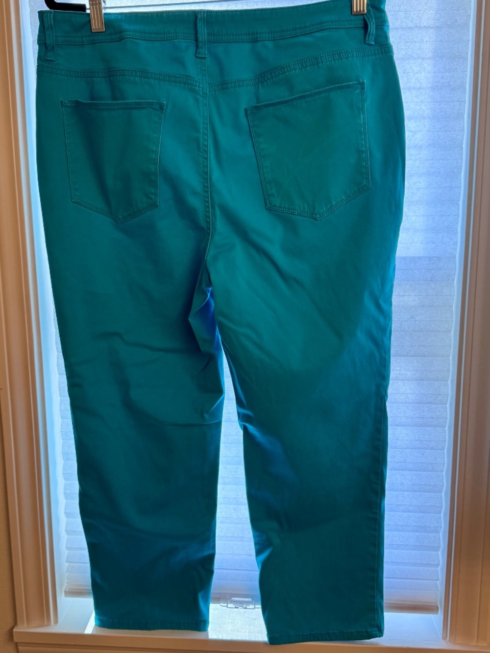 Chico’s The Platinum Crop Pants Turquoise Blue Stretch Crop Jeans Sz 2 - Picture 3 of 11